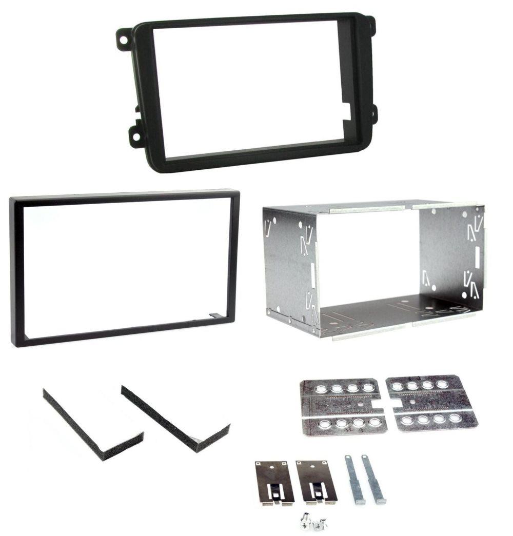 Radio Stereo Double Din Facia Fascia Surround Panel Cage Kit Fits Vw Golf Mk5