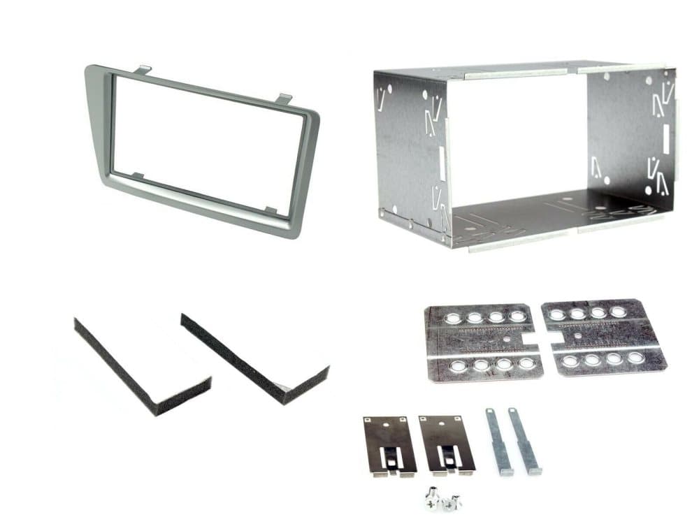 CD Radio Stereo Facia Fascia Silver Double Din Bracket Fits Honda Civic 01-05