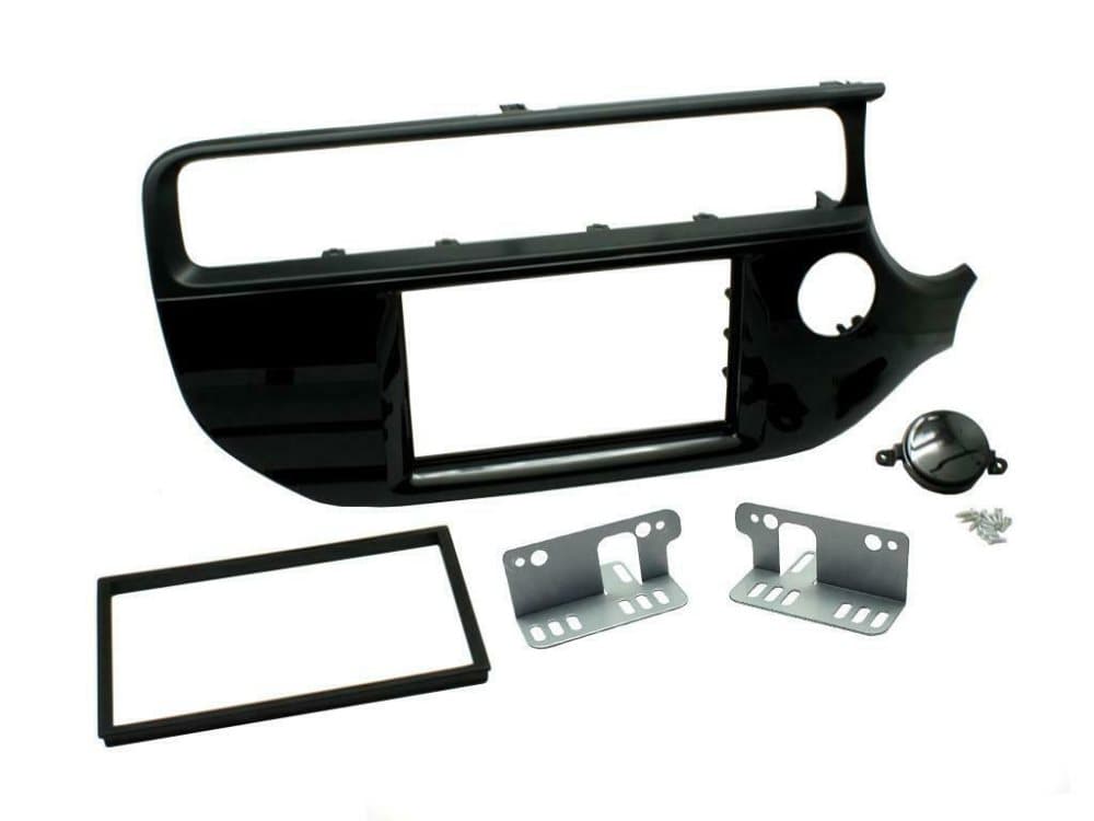 Radio Stereo Facia Fascia Plate Ct23ki56 For Kia Rio Rhd Double Din Gloss Black