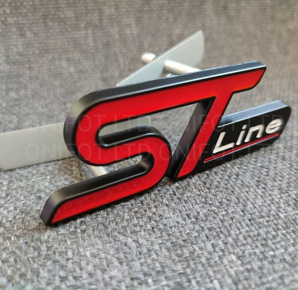 Red Black ST Line Grille Badge Kit for Ford Focus Fiesta Puma Kuga EcoSport Car