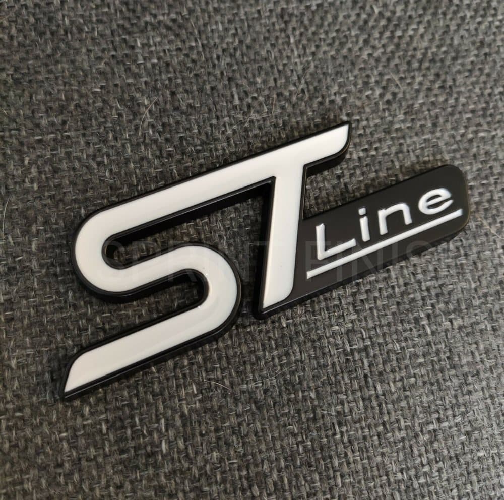 Black & White ST Line Badge Metal Emblem for Ford Fiesta Focus Edition Puma X