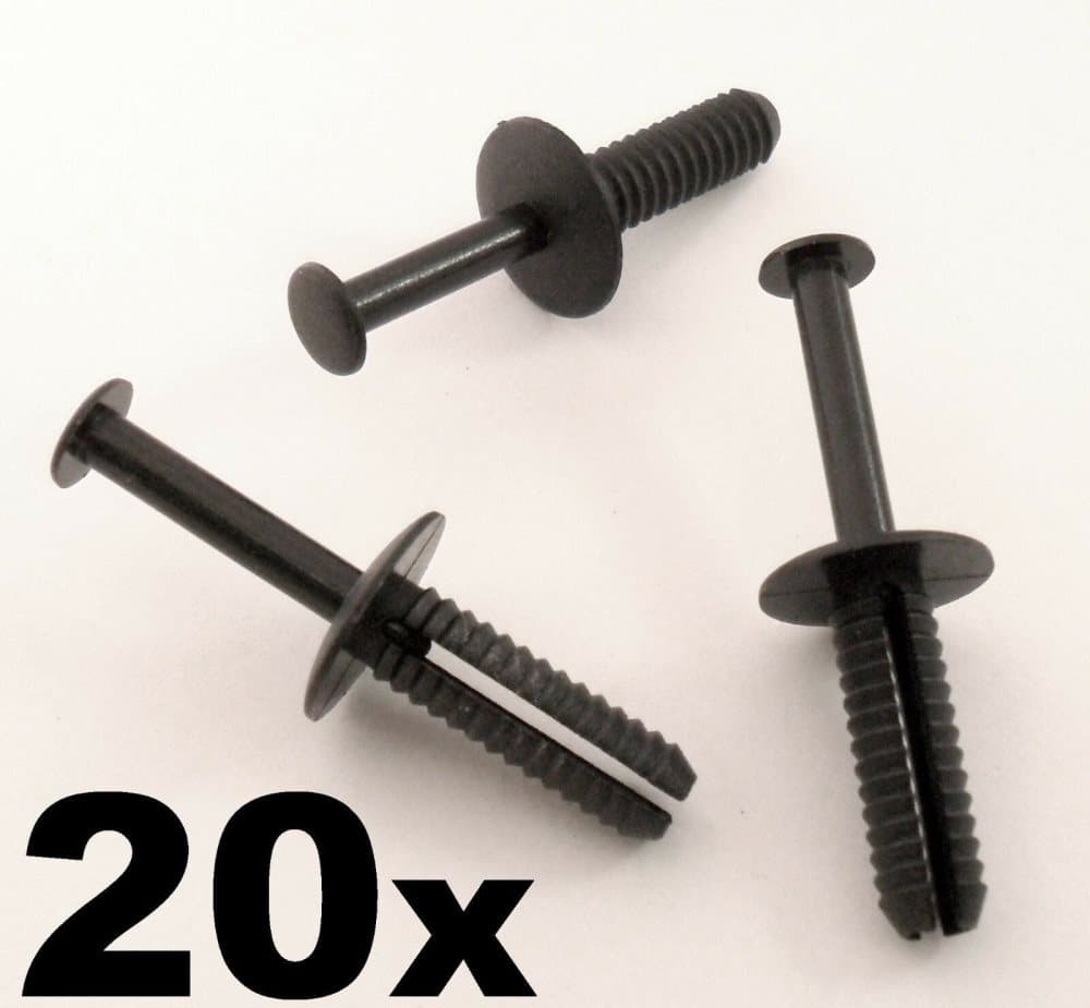 20x Fiat Bumper & Wheel Arch Plastic Rivet Body Panel Retaining Trim Clips
