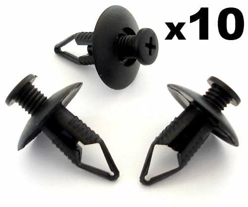 10x 8mm Ford Bumper, Wheel Arch Lining, Undertray Trim Panel Retainer Clips