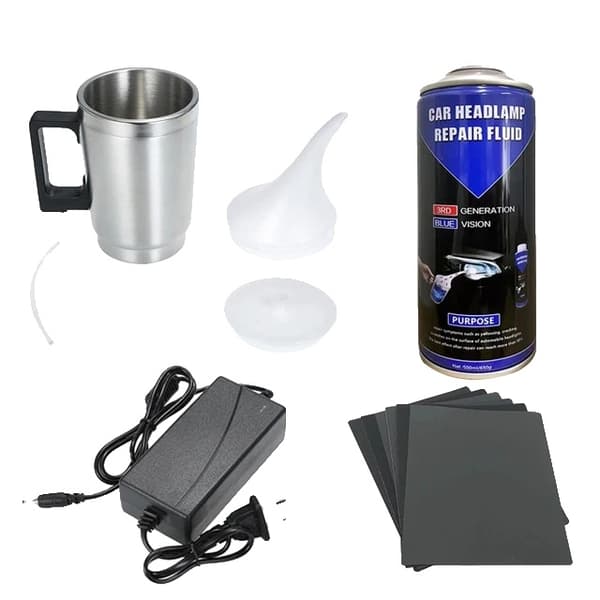 Auton ajovalojen kunnostuskiillotus, nestemäinen polymeerikorjaus, ajovalojen uudistaminen, 500ML-KorjausnesteX2