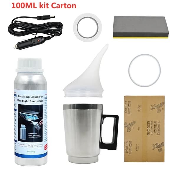 Bil forlygte restaureringssæt, kemisk polering, bil maling pleje, 300ML kit Karton