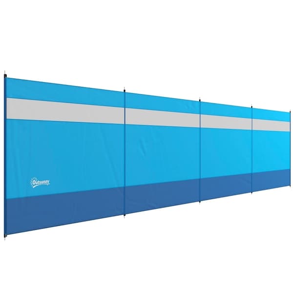 Rootz vindskydd med visningsfönster - Vindskydd utomhus - Strandvindjacka - Skyddar mot vind, sol och sand - 725 cm x 140 cm - Polyester och stål
