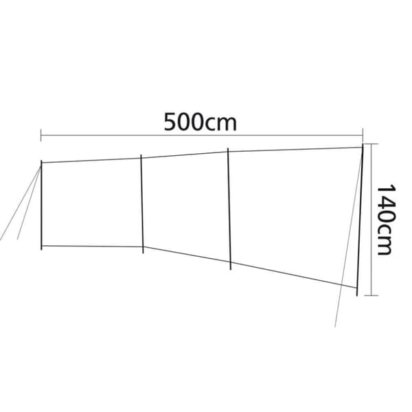 Bo-Camp Vindskydd med fönster Dennis 500x140 cm grå