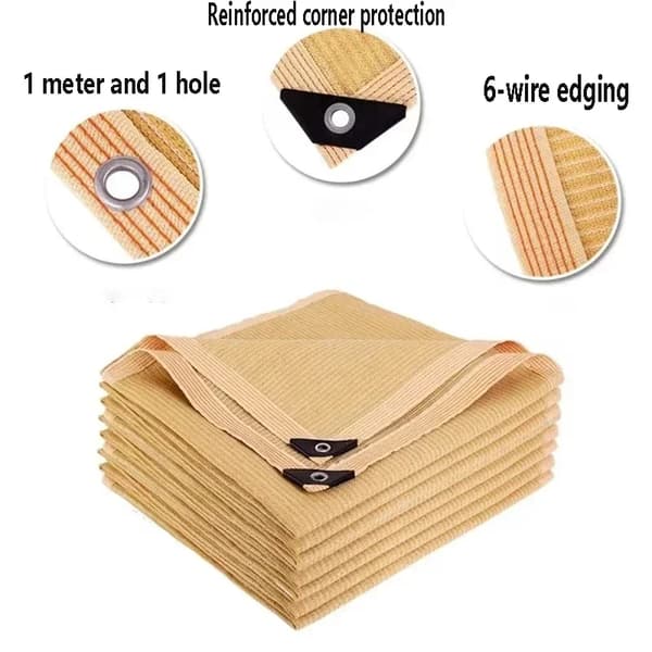 Skuggtak, HDPE-material, 85-90% UV-skydd,4x5m, Beige