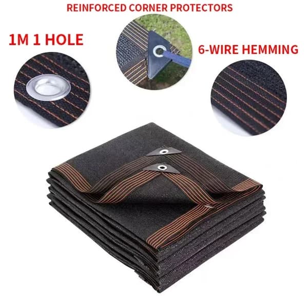 Varjovarjo, HDPE-materiaali, 85-90 % UV-suojaa,musta, 5x5m