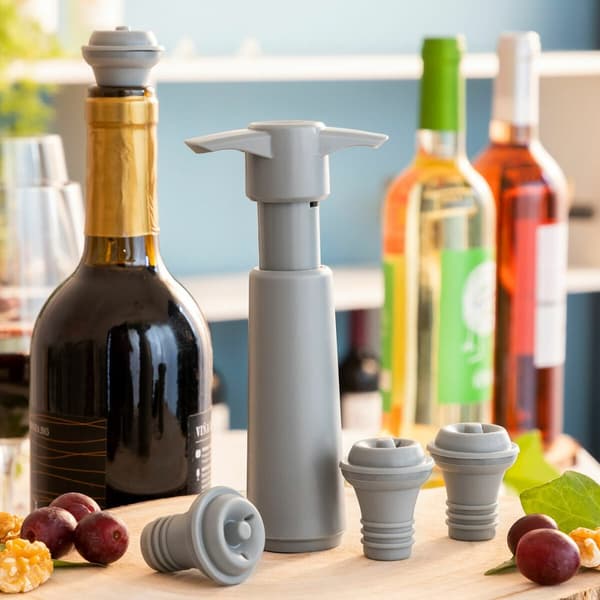 Vakuumipumppu ja viinistopperi Winuum InnovaGoods (4 korkit)