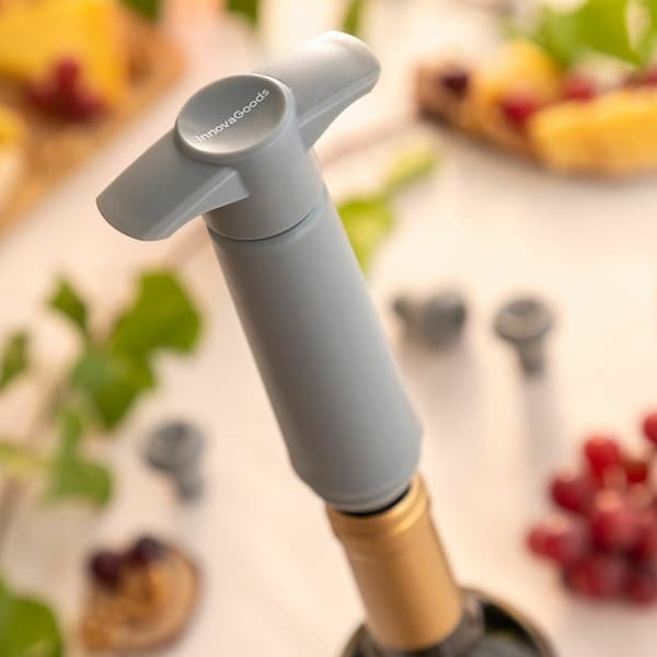 Vakuumipumppu ja viinistopperi Winuum InnovaGoods (4 korkit)
