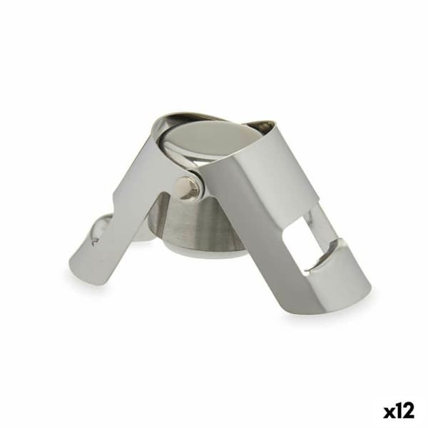 Champagnekork Kinvara KT970 Silvrig Silver Silikon Rostfritt stål Plast 6 x 5,5 x 3,5 cm Hermetisk (12 antal)