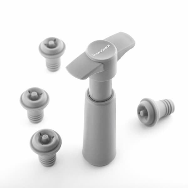 Vakuumipumppu ja viinistopperi Winuum InnovaGoods (4 korkit)