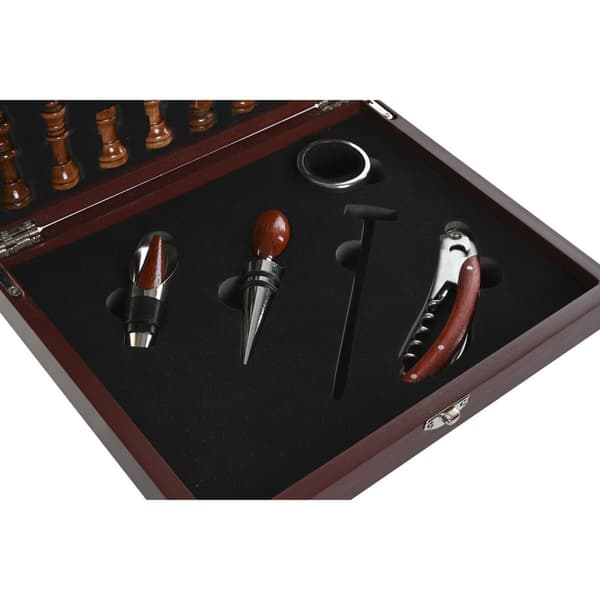 Set med Vintillbehör Home ESPRIT Brun Trä MDF 24 x 19 x 5 cm