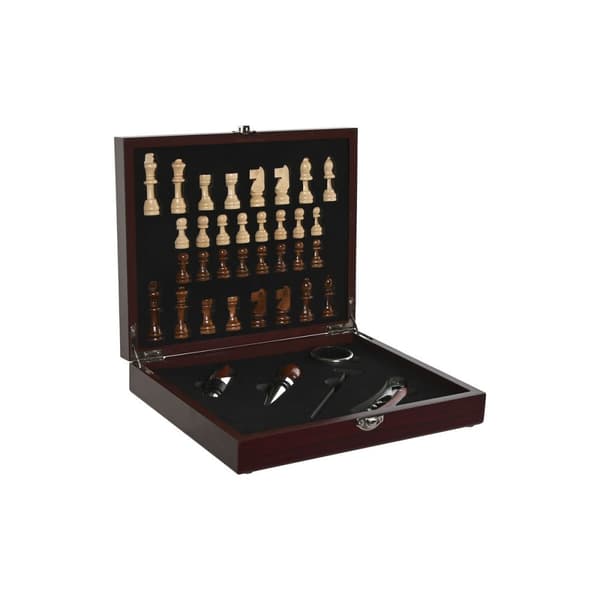 Set med Vintillbehör Home ESPRIT Brun Trä MDF 24 x 19 x 5 cm