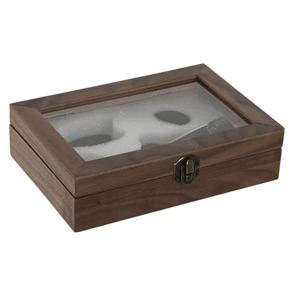 Viinitarvikesetti Home ESPRIT Musta Luonnollinen Ruostumaton teräs Puu MDF 21 x 14,5 x 5,4 cm