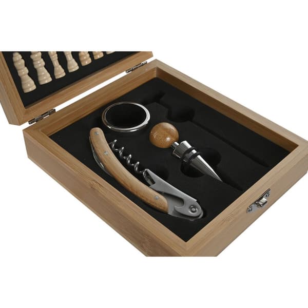 Set med Vintillbehör Home ESPRIT Naturell Bambu 15 x 17 x 5 cm