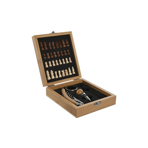 Set med Vintillbehör Home ESPRIT Naturell Bambu 15 x 17 x 5 cm