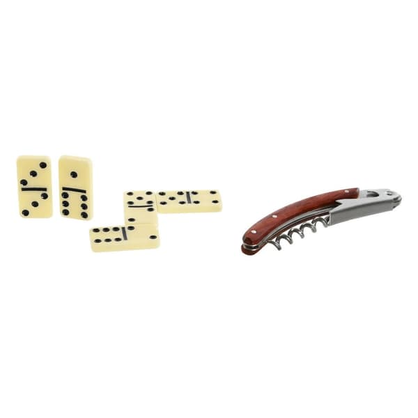 Viinitarvikesetti Home ESPRIT Ruskea Puu MDF 36 x 11 x 12 cm