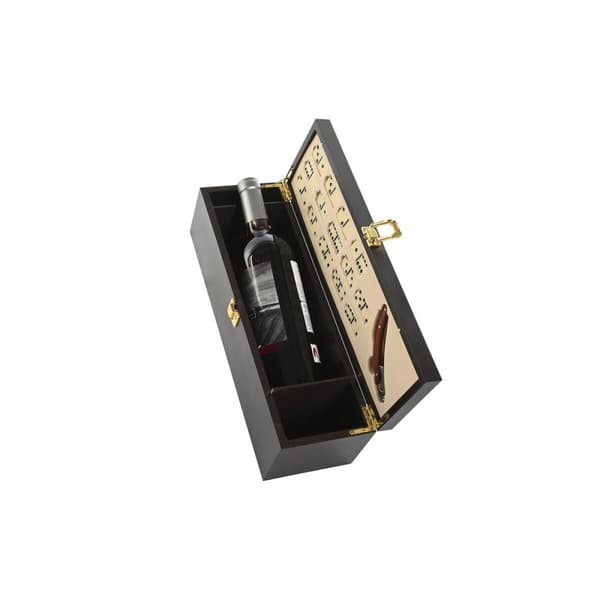 Viinitarvikesetti Home ESPRIT Ruskea Puu MDF 36 x 11 x 12 cm