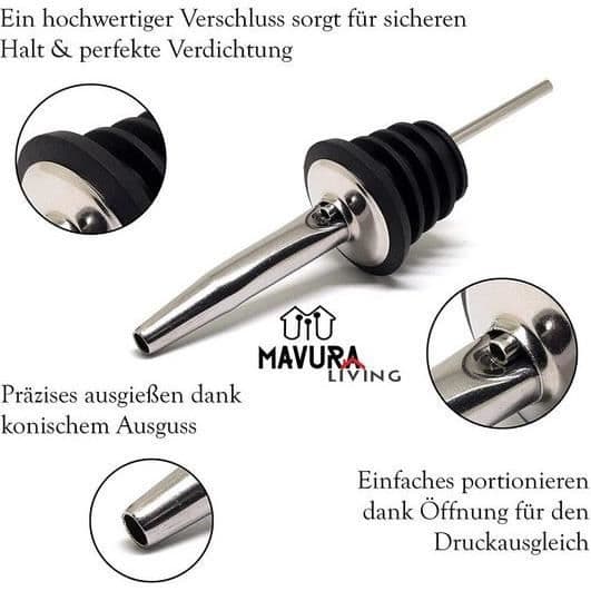 MAVURA flaskhällare »MAVURALiving flaskhällarset i rostfritt stål jigger cocktails vin snaps jigger v