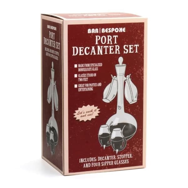 Port Decanter Set med Port Sippers Portvinssippers och vinglas, med Port Decanter