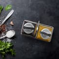 Miniatyrbild 5 av 6: Relaxdays Set olja vinäger, glasflaskor 300 ml, hällpip, sås, vinaigrette, 2x distributörer, transparent