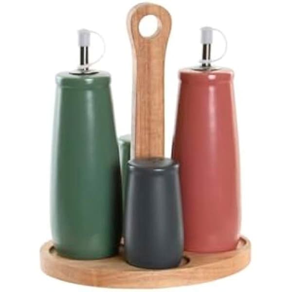 Kryddset - DKD HEMINNREDNING - Standard - Gummiträ - Stengods - 45 x 58 x 27,5 cm
