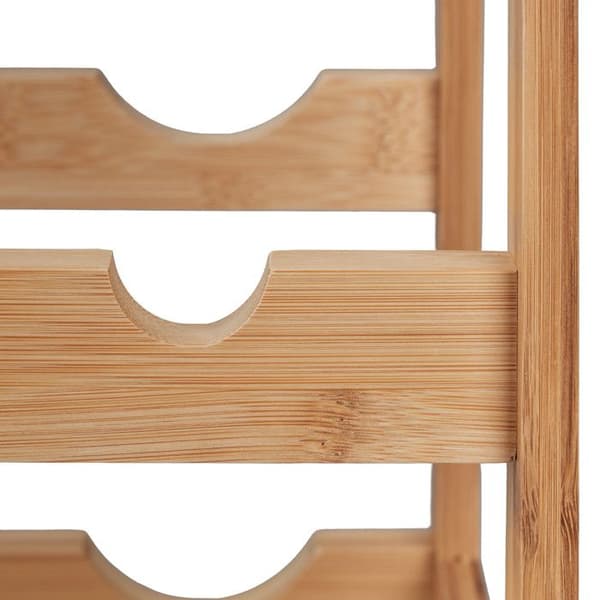Relaxdays Vinracks, 12 platser, bambu, HxBxD: 30 x 45 x 23,5 cm, icke-fix, kök, bar, natur