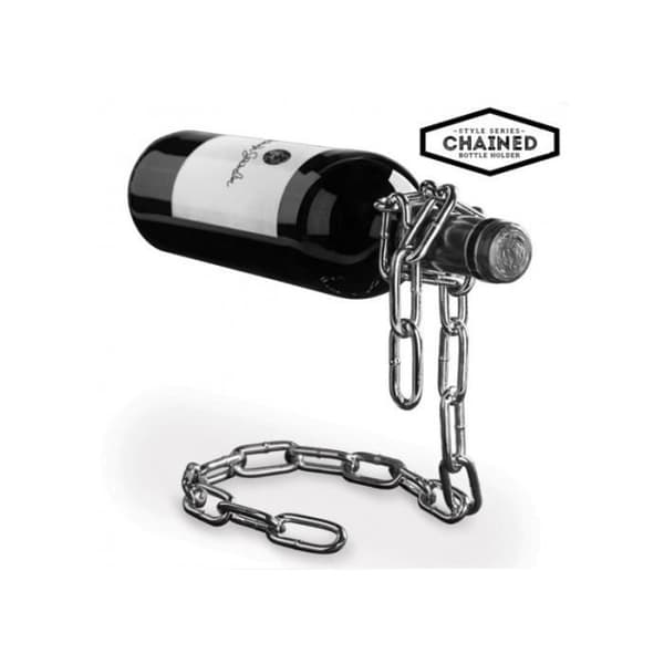 Original design flaskhållare med kromad kedja