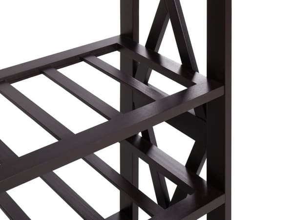 Vinreol Mørkebrun MDF fyrretræ ben 73 x 29 x 90 cm til flasker og glas Klassisk elegant stil boligindretning