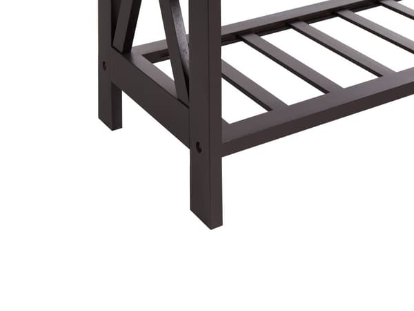 Vinreol Mørkebrun MDF fyrretræ ben 73 x 29 x 90 cm til flasker og glas Klassisk elegant stil boligindretning