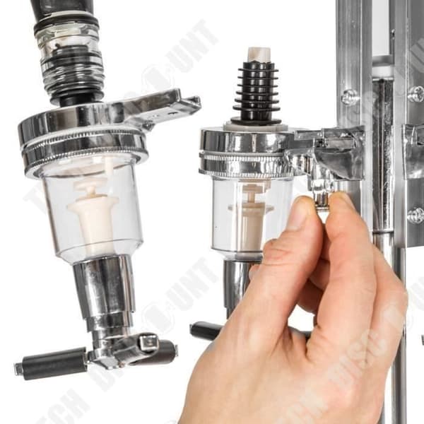 TD® Design 6-flaskställ med aluminiumalkoholdispenser/ 6-huvuden bordsflaska vinhäll