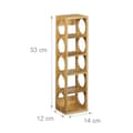 Miniatyrbild 4 av 6: Vinhylla - Relaxdays - Bambu - 5 platser - 53 x 14 x 12 cm - Ljusbrun