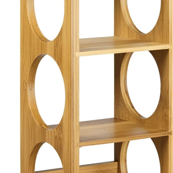Vinhylla - Relaxdays - Bambu - 5 platser - 53 x 14 x 12 cm - Ljusbrun
