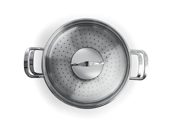 H-h - 7814522 - Set för ångkokning i rostfritt stål 18/10 med tredubbelt botten, cm22
