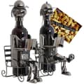 Miniatyrbild 1 av 4: BRUBAKER Dekorativ vinflaskhållare - Metallskulptur - Presentidé - Par på bänken - 6056
