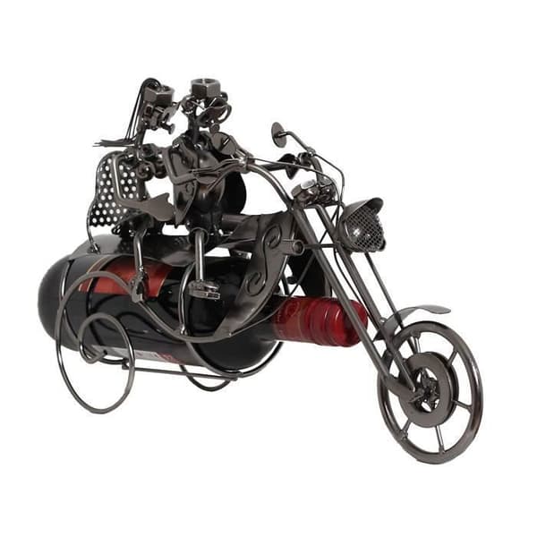 Flaskhållare - BRUBAKER - Par på motorcykel - Metall - 23 cm - 36 cm