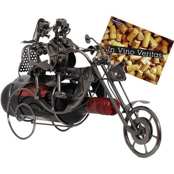 Flaskhållare - BRUBAKER - Par på motorcykel - Metall - 23 cm - 36 cm