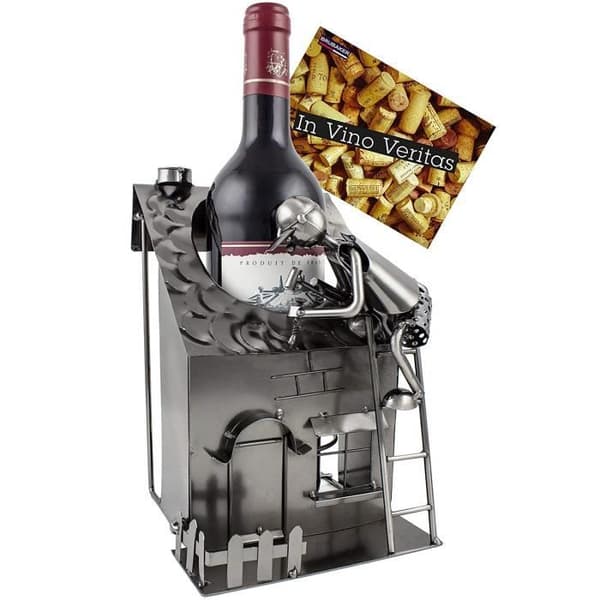Brubaker Flaskhållare 'House with Artisan' - Metallskulptur - Silver - med presentkort