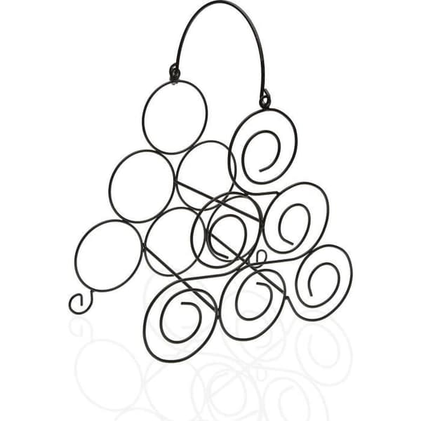 Flaskhållare - VERSA - Svart krom - 6 flaskor - Metall - Mått 32x16,5x27,5 cm