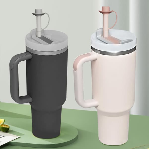 INF 6-pack silikon sugrör med lock och 1 rengöringsborstar