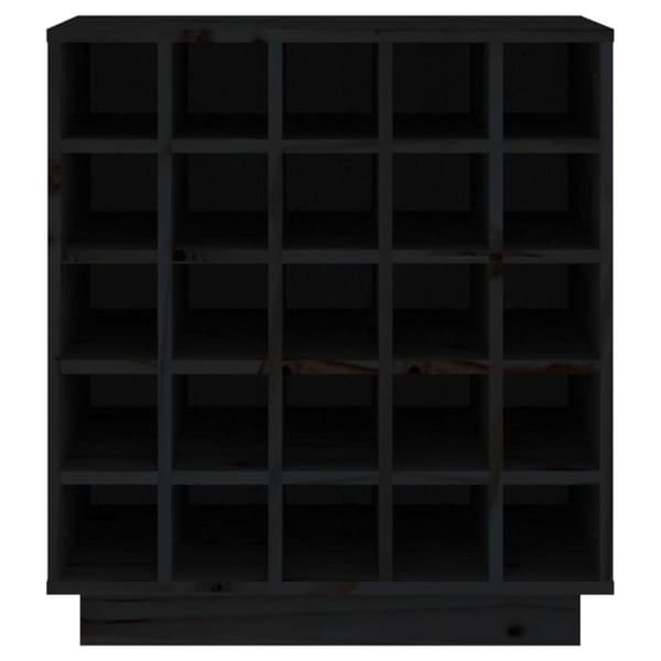 vidaXL Vinskab 55,5x34x61 cm massivt fyrretræ sort