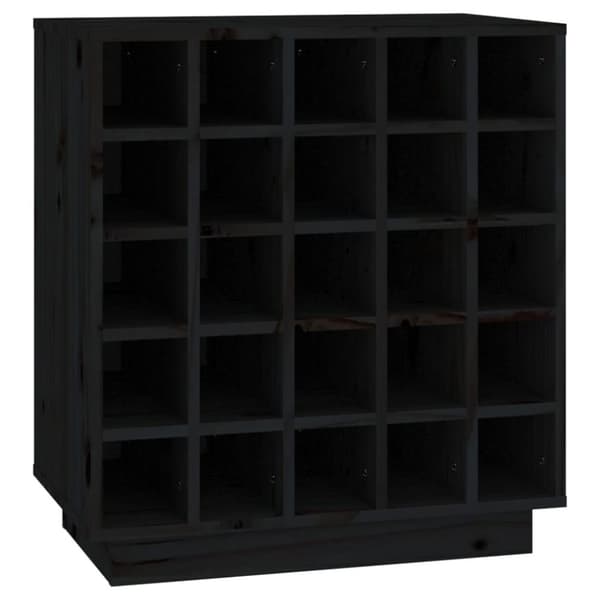 vidaXL Vinskab 55,5x34x61 cm massivt fyrretræ sort
