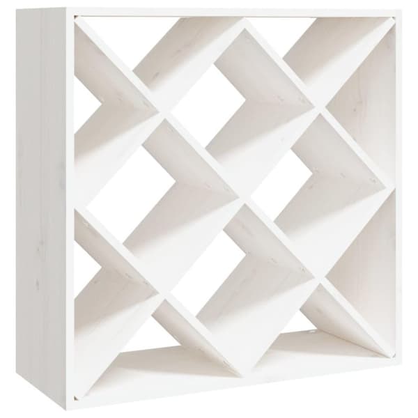 vidaXL vinreol 62x25x62 cm massivt fyrretræ hvid