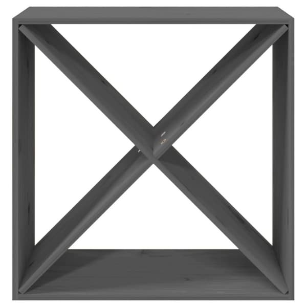 vidaXL vinreol 62x25x62 cm massivt fyrretræ grå