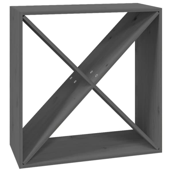 vidaXL vinreol 62x25x62 cm massivt fyrretræ grå