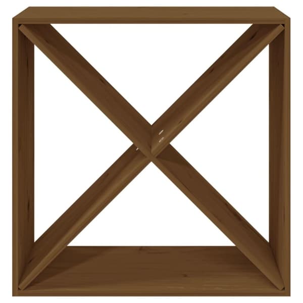 vidaXL vinreol 62x25x62 cm massivt fyrretræ gyldenbrun