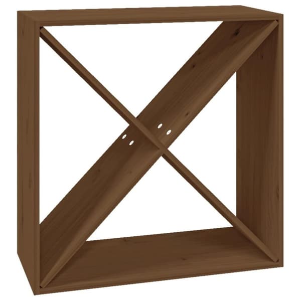 vidaXL vinreol 62x25x62 cm massivt fyrretræ gyldenbrun