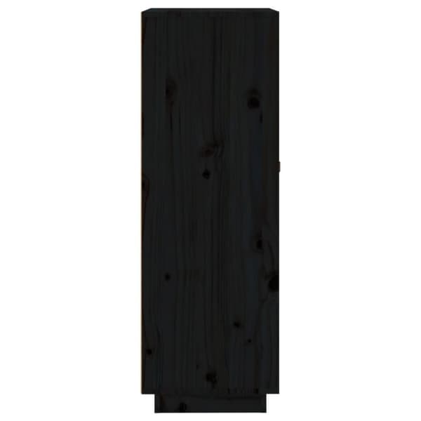 vidaXL Vinskab 45x34x100 cm massivt fyrretræ sort